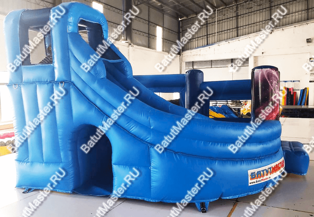 Детский надувной батут "Границы радости", синий, 3,5*3*3 м