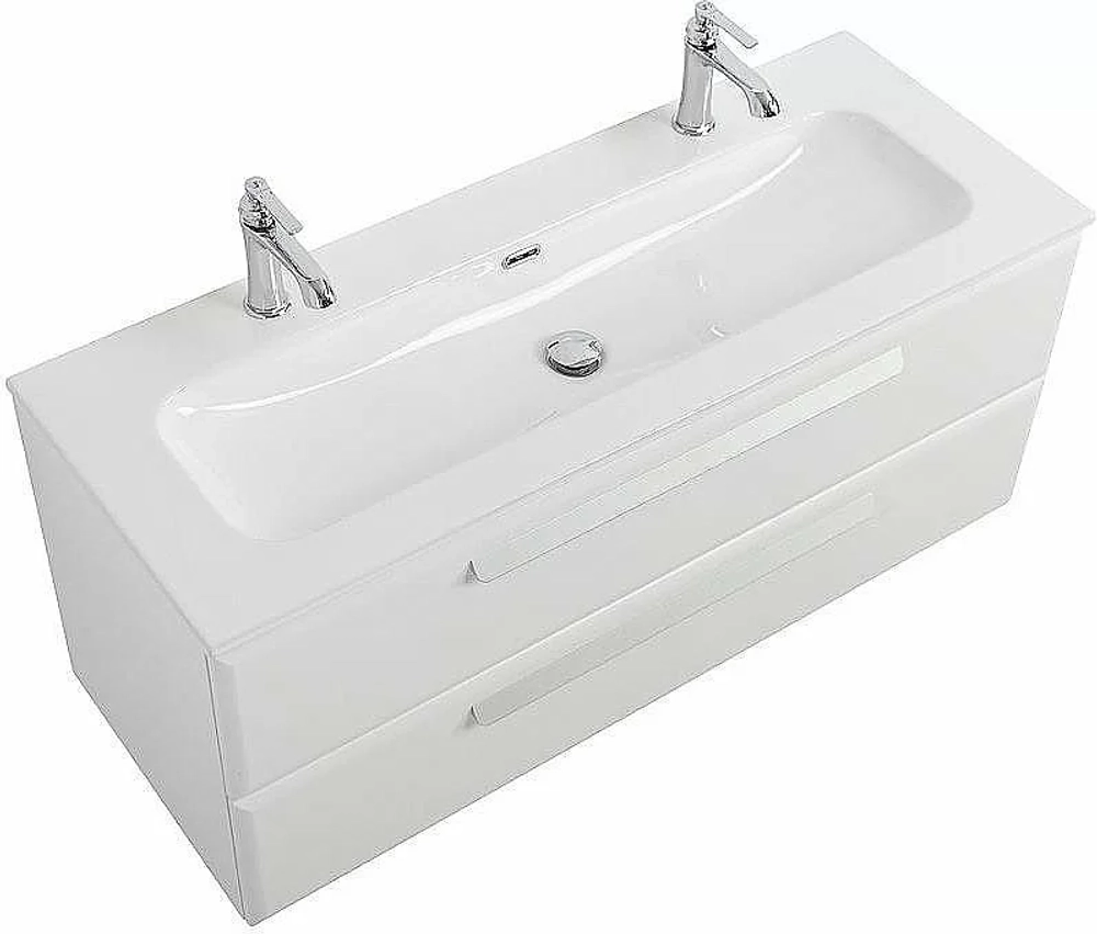 Тумба с раковиной Cezares ECO-CER-N 120 ECO-CER-N-1200-2C-SO-BO белая матовая