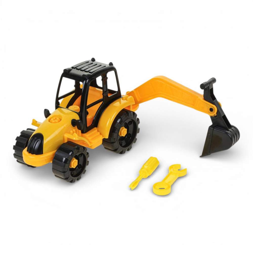 Игрушка-конструктор пластмассовая "Стройтехника", инструменты в комплекте