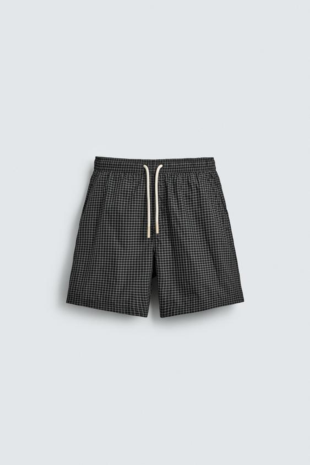 ZARA ДЛИННЫЕ ПЛАВКИ В КЛЕТКУ, ЧЕРНЫЙ