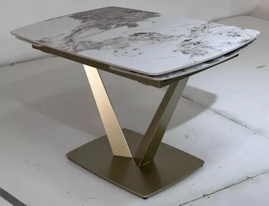 Стол ALATRI 120 GLOSS LUXURY PANDORA SOLID CERAMIC / шампань