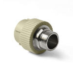 Муфта PPR комбинированная Ду32-110 наружная резьба под ключ, серая, Pro Aqua