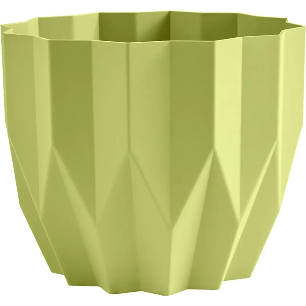 Кашпо для цветов пластиковое 0,8л d-13см «Геометрия» Фисташковый