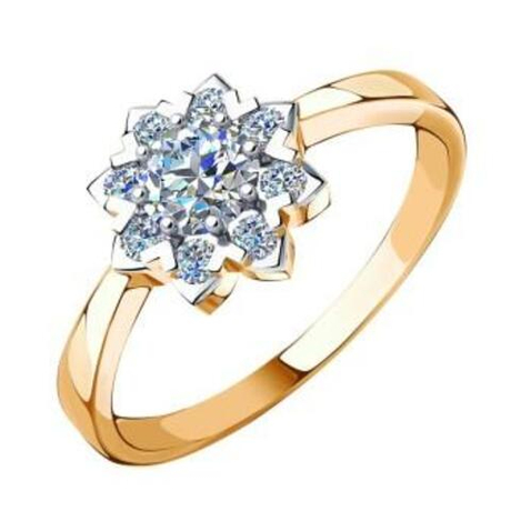 Кольцо из золота с фианитами