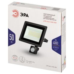 Прожектор светодиодный уличный ЭРА LPR-042-2-65K-050 50Вт 6500K IP44 рег инфракрасный датчик движения гарантия 2 года | Прожекторы Стандарт