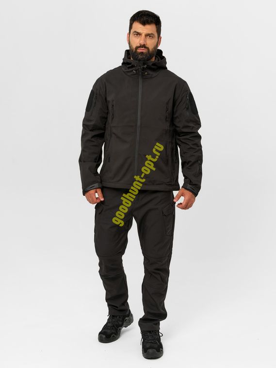 Костюм тактический утепленный Softshell Черный