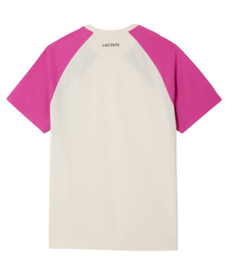 Мужская теннисная футболка Lacoste Ultra Dry Colour-Block Tennis - Бежевый