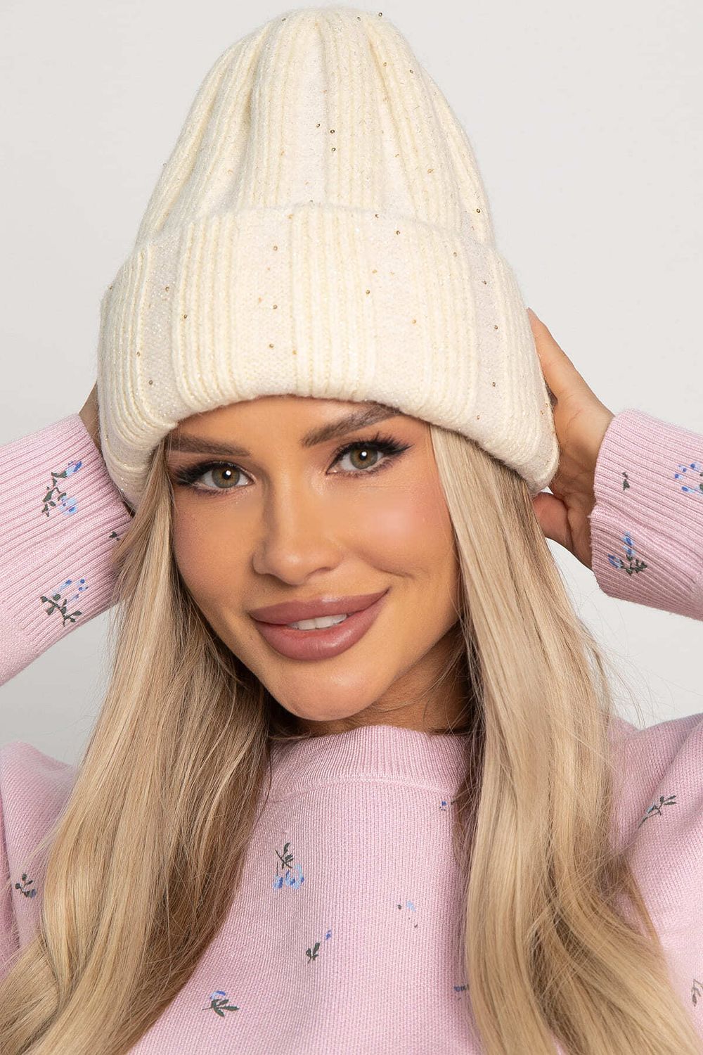 Шапка двухслойная Зимние деньки (айвори) Ш23-4М LT Collection