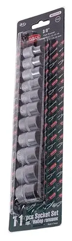 Набор торцевых головок RF-3111-5: 3/8"DR 6-гранных на планке 11пр. ROCKFORCE