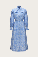 ПЛАТЬЕ-МИДИ ИЗ ХЛОПКА С АВТОРСКИМ ПРИНТОМ