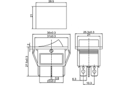 Клавишный переключатель REXANT 250v 15а (6с) on-on синий с подсветкой (rwb-506, sc-767) 36-2351