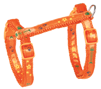 Шлейка с поводком для кошки, нейлон, с рисунком, 22–36 см/10 мм, 1.20 м, Trixie