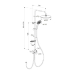 Душевой гарнитур Milardo ILSSB3FM76 "Ideal Spa" 819-1139мм, Тропич. душ,лейка д/душа, мыльница,ХРОМ