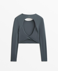 Oysho Футболка с длинным рукавом Comfortlux, масляно-синий