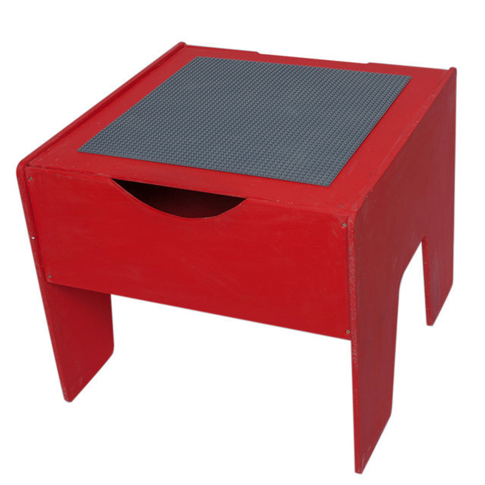 Лего-стол Кубик со съемной двусторонней крышкой и отсеком для хранения деталей