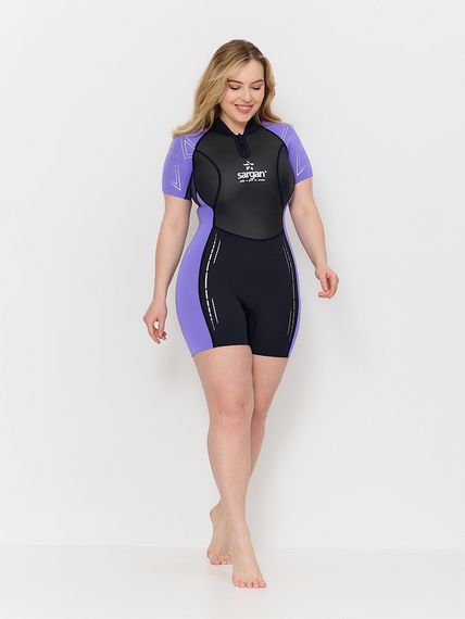 Гидрокостюм Sargan Nero 2.0 Shorty Pro lady 2 мм черно-сиреневый
