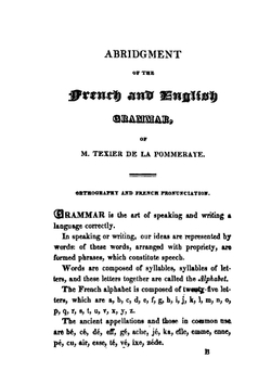 Abridgement of a French and English grammar | Texier de La Pommeraye