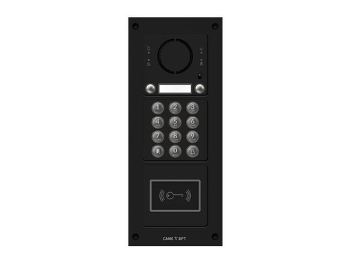 Вызывная вандалозащитная IP-аудиопанель MTM с 2 кнопками, кодонаборной клавиатурой и считывателем, 3 модуля, цвет темно-серый
