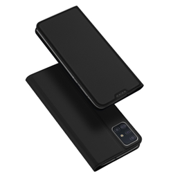 Чехол книжка из PU кожи черного цвета от Dux Ducis для Samsung Galaxy A51, серия Skin Pro Series Case