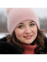 шапка ангора зимняя пушистая вязаная модная