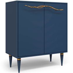 Комод Арт Колор matte Классик Голд с 2 полками Королевский синий матовый