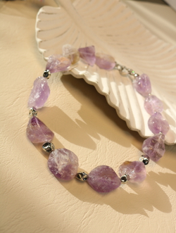 Чокер из необработанного аметиста «Лавандовые кристаллы»