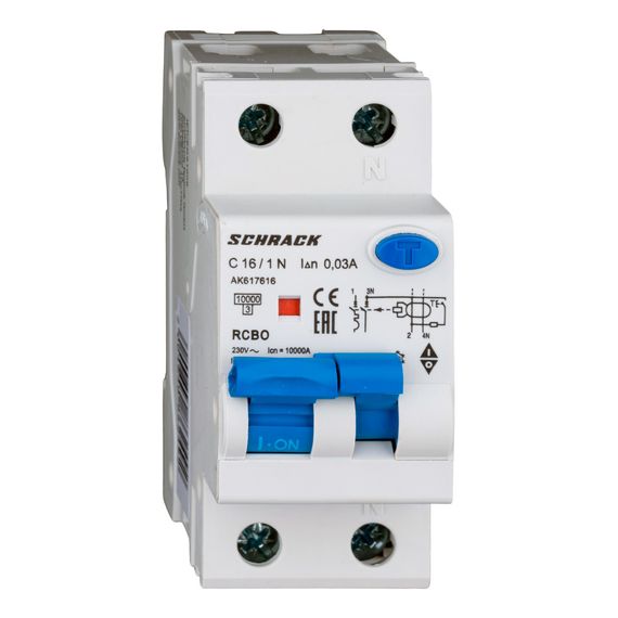 Дифавтомат Schrack Technik 1P+N C 16A 30mA тип A 10kA AK617616-- (АВДТ)