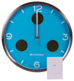 Часы настенные Bresser MyTime io NX Thermo/Hygro, 30 см, голубые