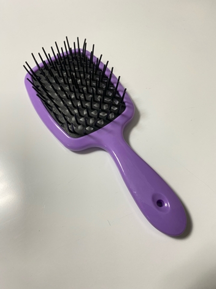 Расчёска массажная, широкая, продуваемая, 8.4×20.5 см, Фиолетовая