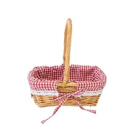 Корзина декоративная "Клеточки", Д250 Ш180 В250, натуральный