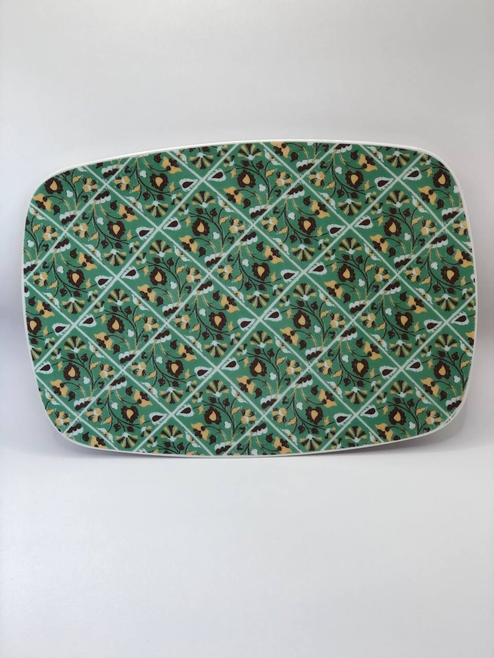 Блюдо малое или сервировочная тарелка. Коллекция  Изразец Коломенское. Цветы. Бревно (Log).