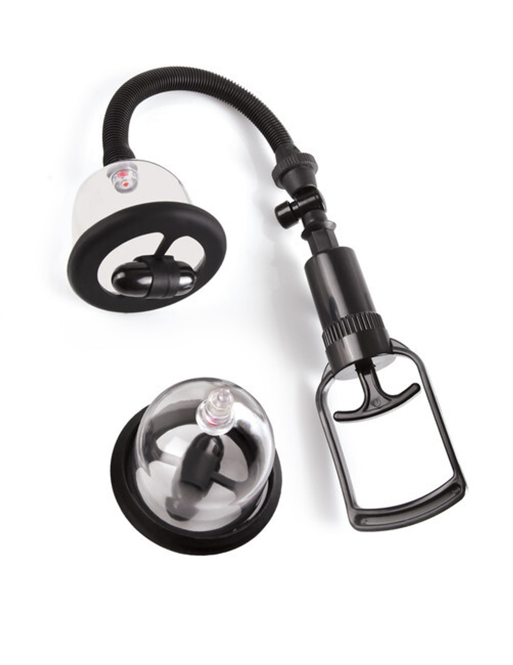 Вакуумная помпа для сосков с вибрацией Deluxe Vibrating Nipple Pleasure Cups (Цвет: Прозрачный)