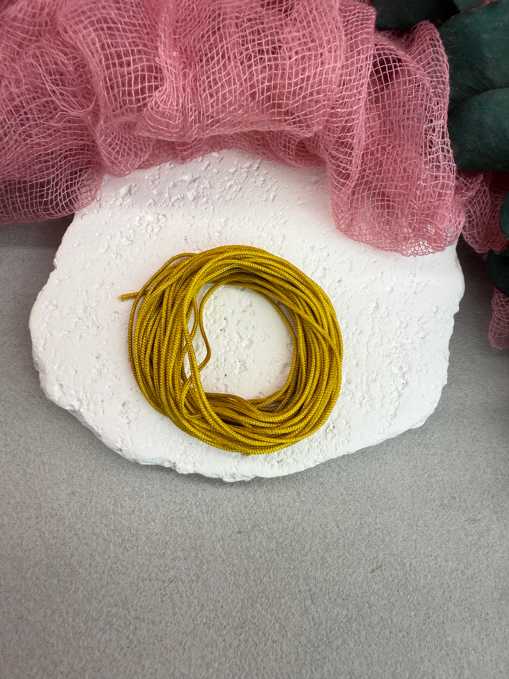 Шнур для плетения браслетов 0,8 мм, Горчичный (5 м)