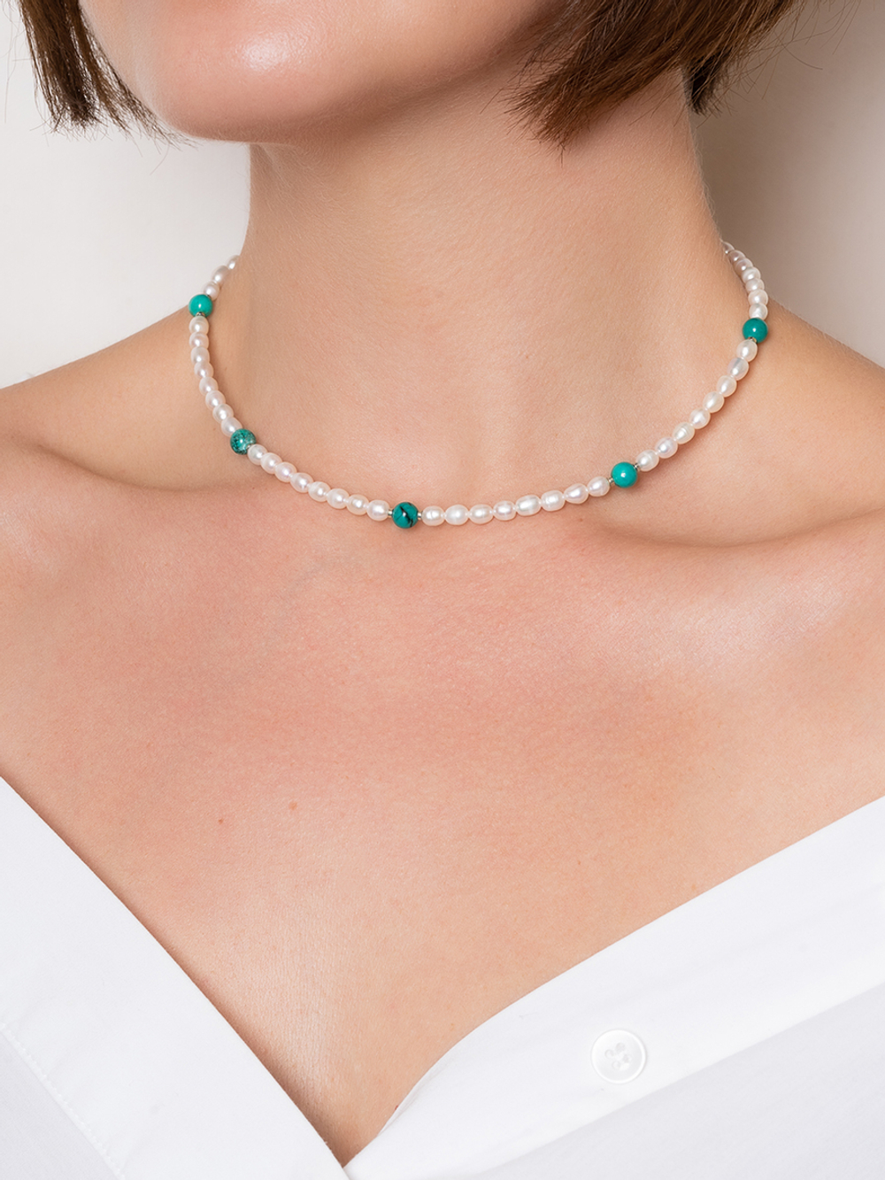 10149341 Колье Роман с камнем