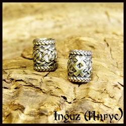 Бусина "Руна Ингус . Старший футарк" для темляков или браслетов