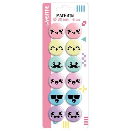 Магнит для доски 12шт 30мм"Pastel. Smile"