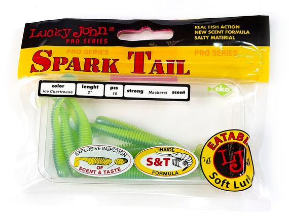 Виброхвосты съедобные LJ Pro Series Spark Tail 2,0in (5 см), цв. T57, 10 шт.