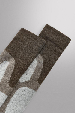 ZARA ДЛИННЫЕ КОМПРЕССИОННЫЕ ЛЫЖНЫЕ НОСКИ, КОРИЧНЕВЫЙ