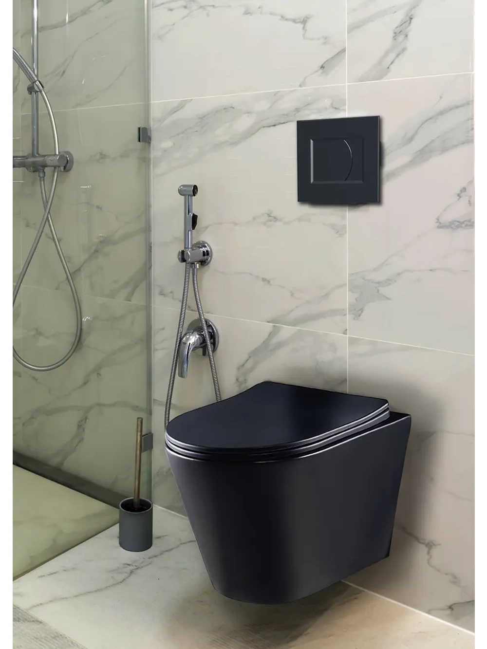 Инсталляция с подвесным унитазом Money черный