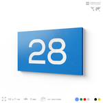 Табличка с номером 28 на дверь квартиры, для офиса, кабинета, аудитории, склада, голубая 120х70 мм, Айдентика Технолоджи