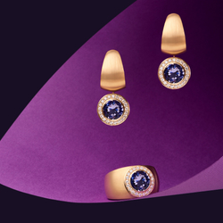 Серьги с Танзанитом и Бриллиантами, Эмаль, E0178-30/3