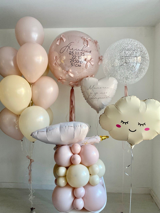 Воздушные гелиевые шарики на выписку дочери №4388