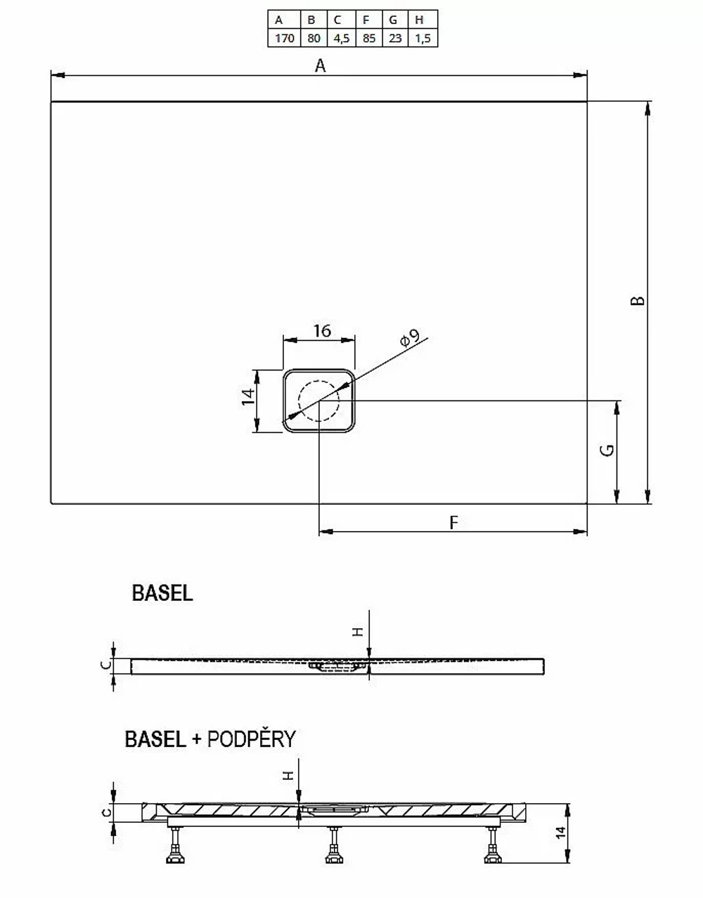 Душевой поддон Riho Basel 411 170x80 D005015005 белый