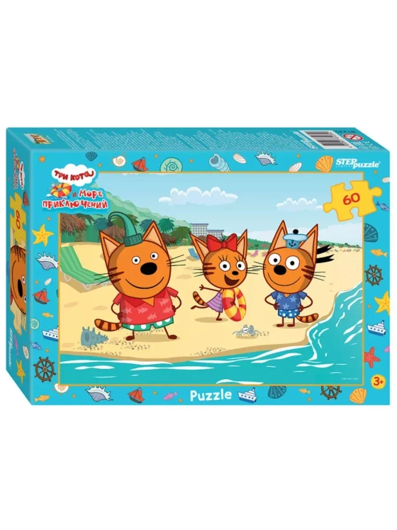 Пазл для детей 3 4 5 лет Три кота 60 элементов