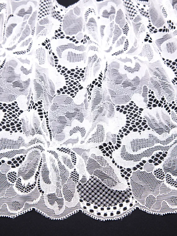 03-264 Кружево эластичное 22 см, теплый белый