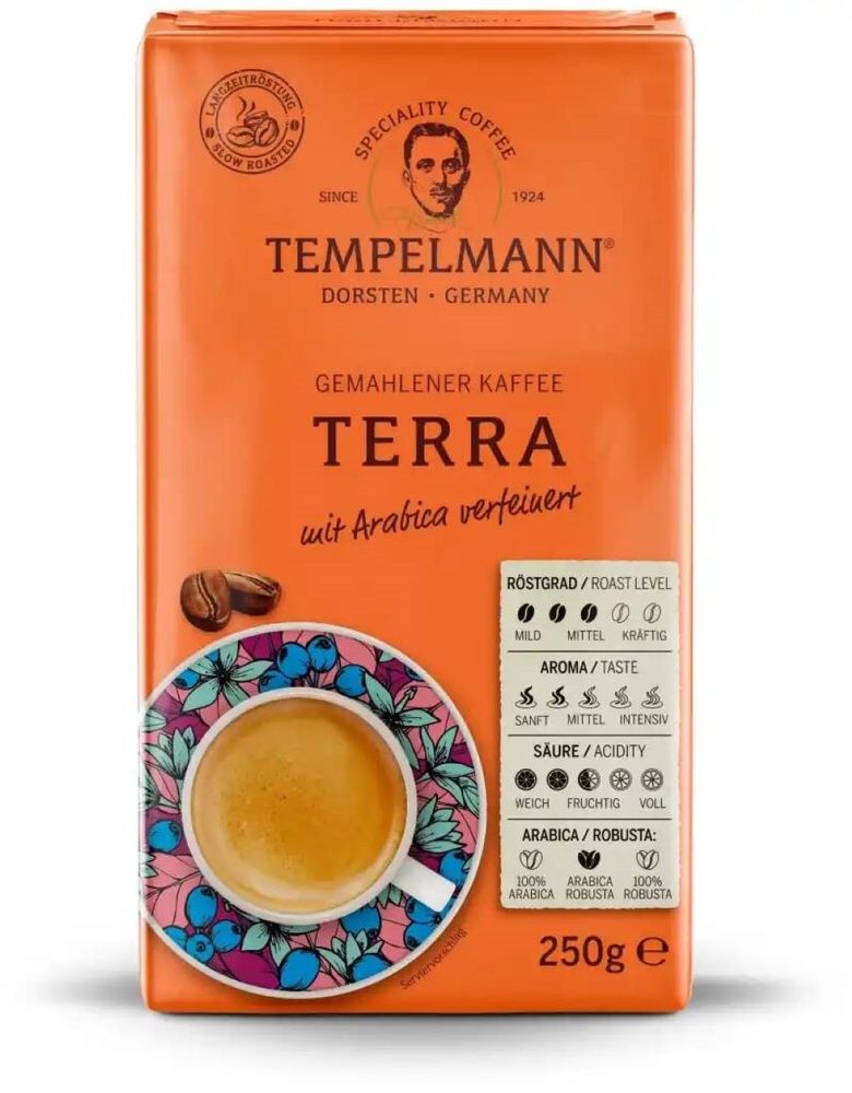 Кофе молотый Tеmpelmann Terra 250 г, 4 шт