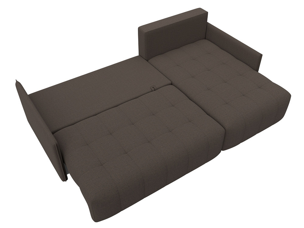 Диван угловой Лига-054 НПБ угол универсальный РОГОЖКА Амур 05 коричневый