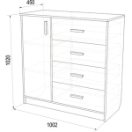 Комод № 9 венге/млечный дуб