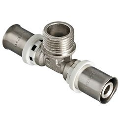 Пресс тройник с переходом на нар.резьбу Lavita P-TM