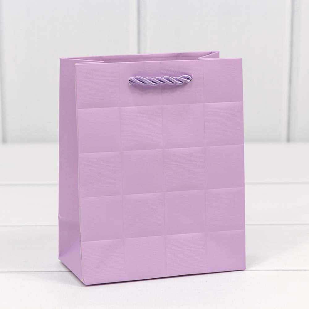 Пакет подарочный 12х15х7см Фигуры и узоры "Квадраты" (Сиреневый)